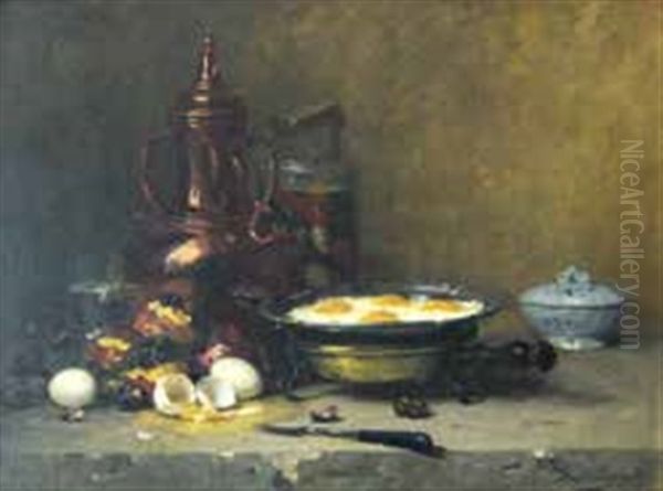 Nature Morte Aux Oeufs Oil Painting by Jean-Frederic Couty