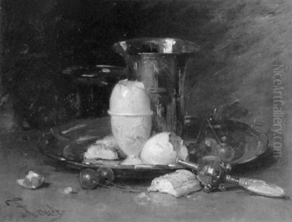 Still Life With Tableware Oil Painting by Jean-Frederic Couty