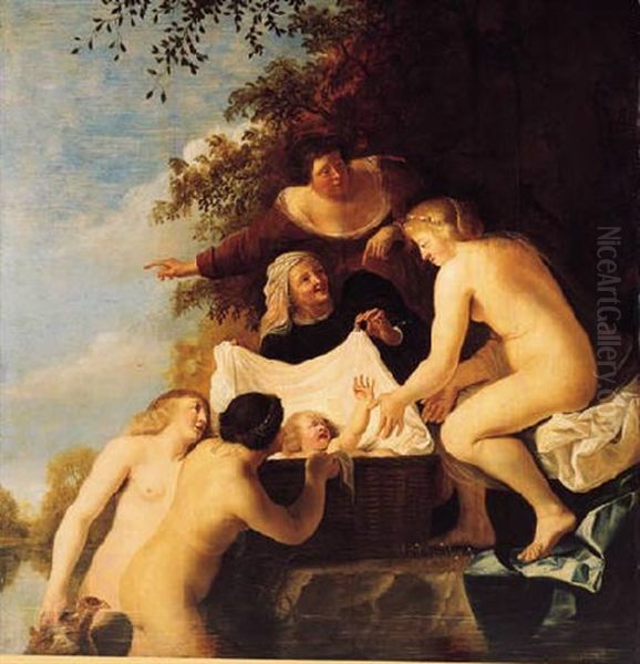 The Finding Of Moses Oil Painting by Christian van Couwenbergh