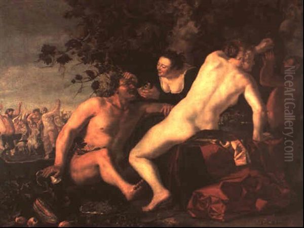 Bacchanal (bacchus Und Ceres) Oil Painting by Christian van Couwenbergh