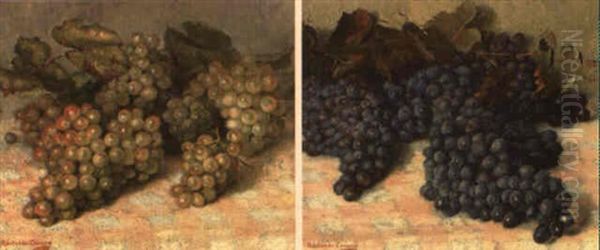 Uvas Blancas Y Uvas Negras Oil Painting by Adelardo Covarsi