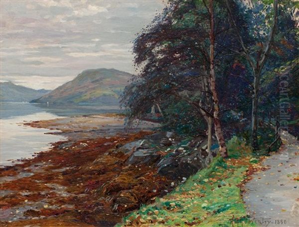 The Edge Of The Loch Oil Painting by Robert Mcgown Coventry