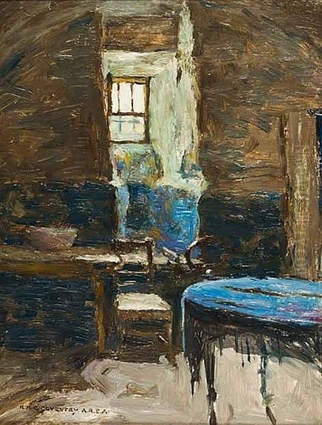 Blue Interior Oil Painting by Robert Mcgown Coventry