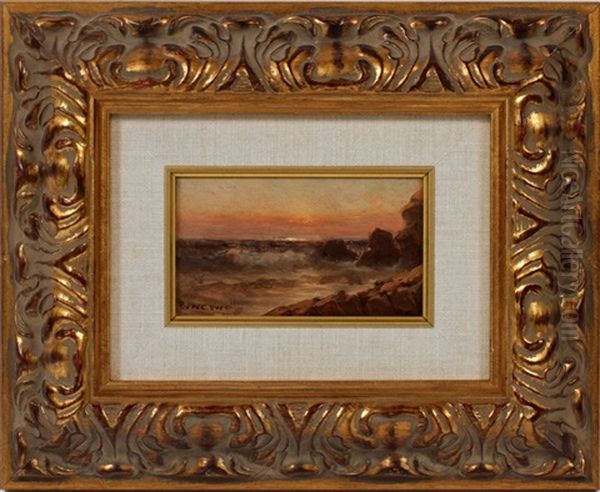 Ocean Sunset Scene Oil Painting by William Wilson Cowell