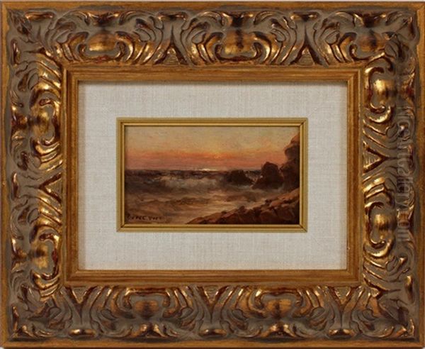 Ocean Sunset Scene Oil Painting by William Wilson Cowell