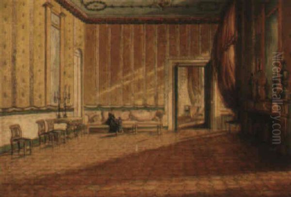 The Room In Ajaccio, Corsica, Where Napoleon Bonaparte Was Born Oil Painting by William Cowen