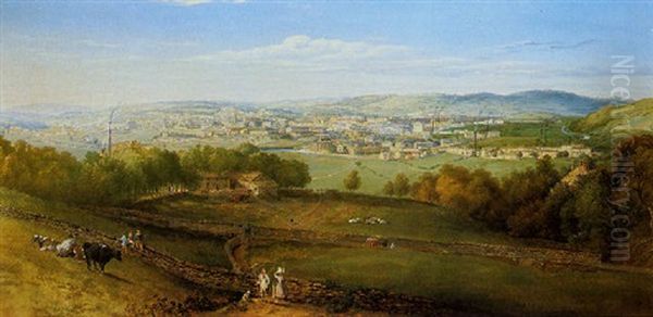 A Prospect Of Huddersfield Oil Painting by William Cowen