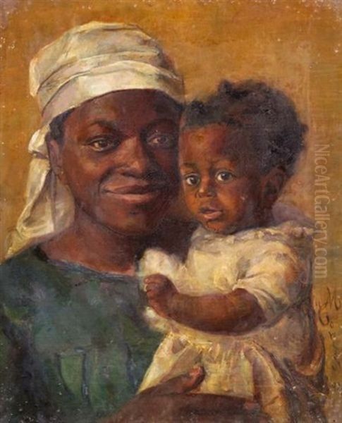 Mother And Child Oil Painting by Maude Alice Cowles