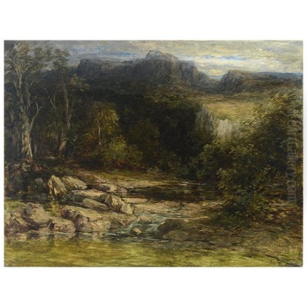 River Scene Oil Painting by David Cox the Elder