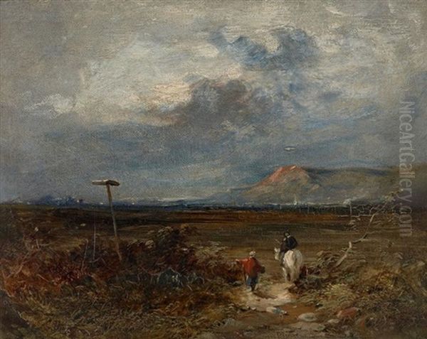 Paysage Au Cavalier Oil Painting by David Cox the Elder