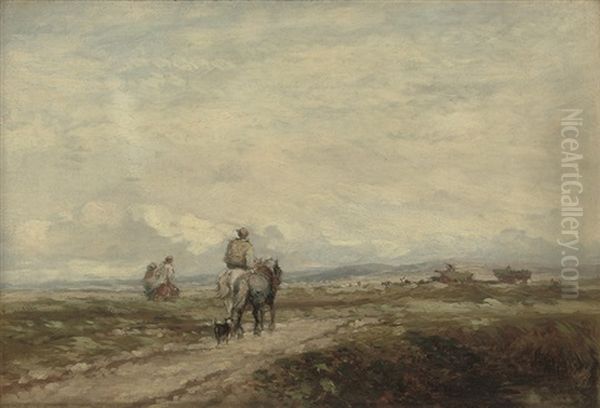 Haymaking Oil Painting by David Cox the Elder