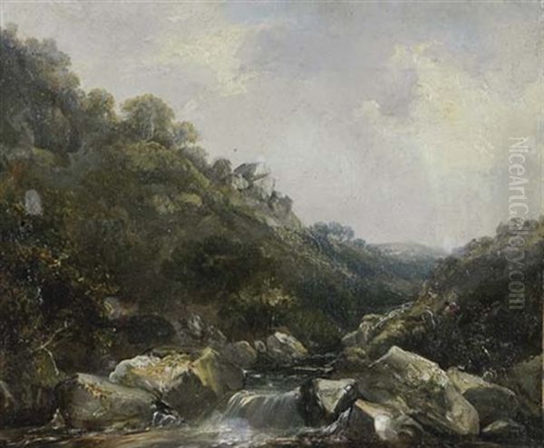 Water Rapids Oil Painting by David Cox the Elder