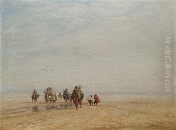 Lancaster Sands Oil Painting by David Cox the Elder