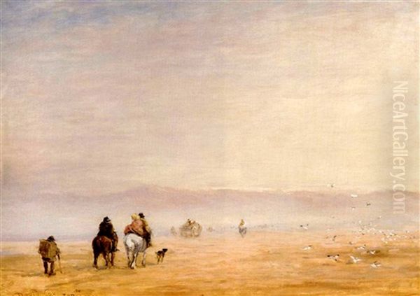 Crossing The Sands Oil Painting by David Cox the Elder