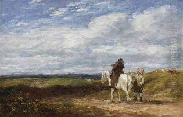 Asking The Way Oil Painting by David Cox the Elder