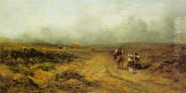 Returning From Market Oil Painting by David Cox the Elder