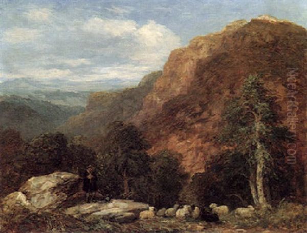 Above The Conway Road Oil Painting by David Cox the Elder