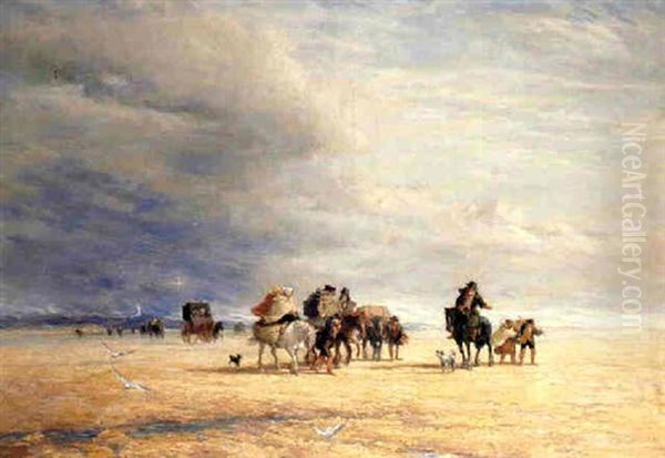 Lancaster Sands Oil Painting by David Cox the Elder