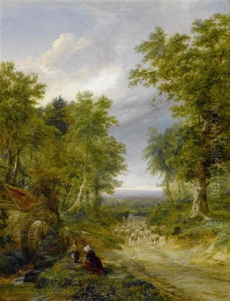 Weite Landschaft Mit Einer Wassermuhle Oil Painting by David Cox the Younger