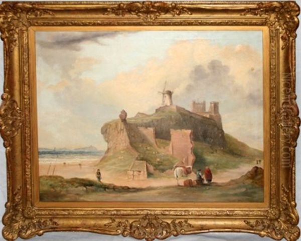 Welsh Castle Ruins Oil Painting by David Cox the Younger