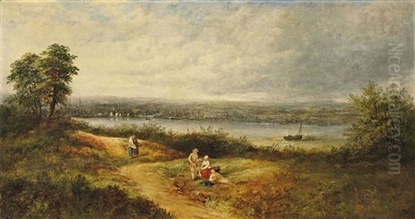 Landschaft An Der Themse Oil Painting by David Cox the Younger