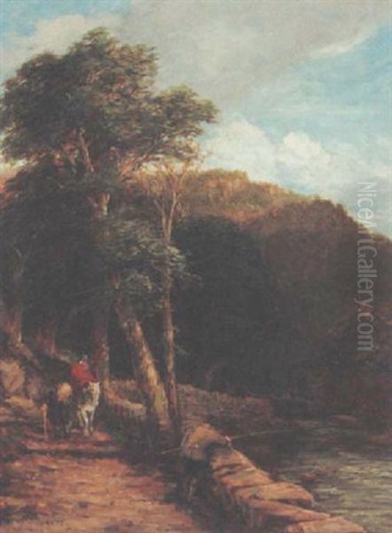 The Road By The Wood Oil Painting by David Cox the Younger