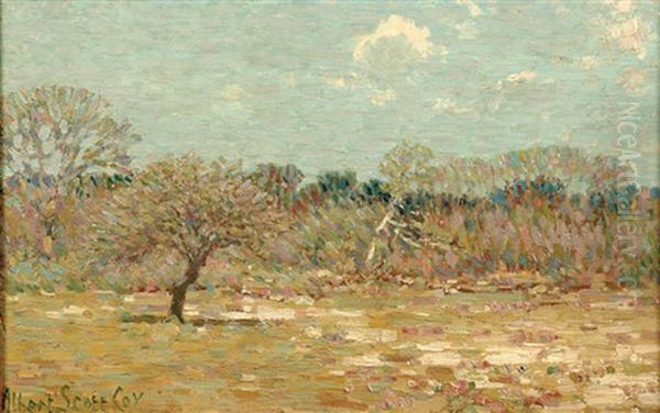 Orchard Spring Landscape Oil Painting by Albert Scott Cox