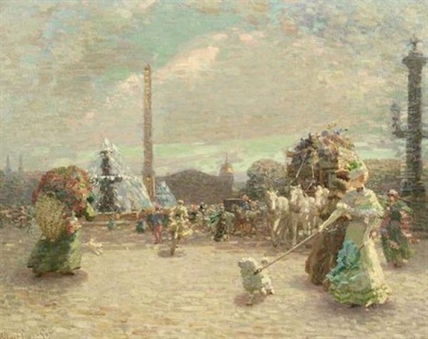 Paris Scene Oil Painting by Albert Scott Cox