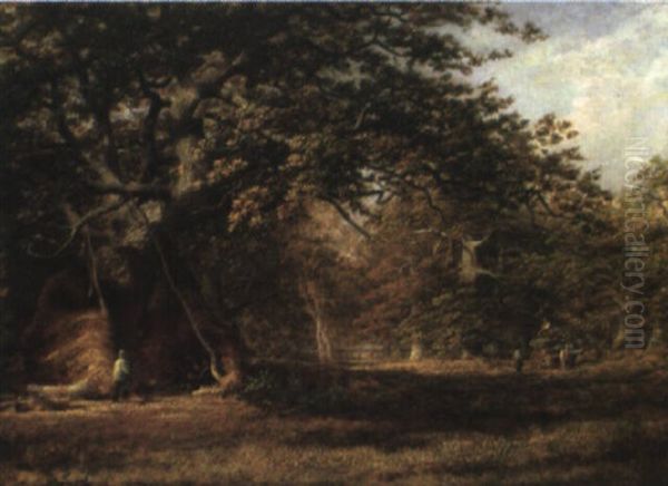 The Woodman's Bower, Birkland, Sherwood Forest Oil Painting by Alfred Wilson Cox