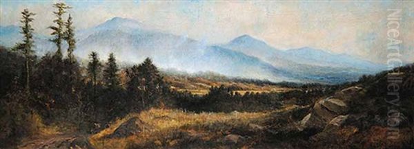 Untitled - Broad Mountain Valley Oil Painting by Arthur W. Cox