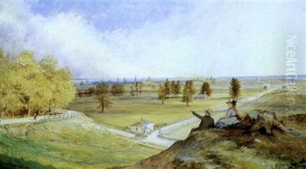 Toronto From Bathurst Street Hill Oil Painting by Arthur W. Cox