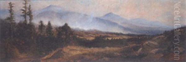 Untitled - Broad Mountain Valley Oil Painting by Arthur W. Cox