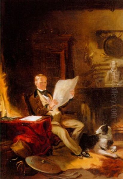 Sir Walter Scott In His Abbey At Abbotsford by Jacob Cox