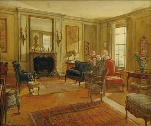 Vue D'interieur Oil Painting by Walter I. Cox