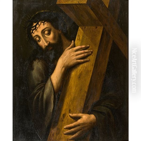 Le Christ Portant Sa Croix Oil Painting by Michiel Coxie the Elder