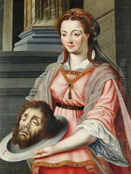 Salome Y La Cabeza De San Juan Bautista Oil Painting by Michiel Coxie the Elder