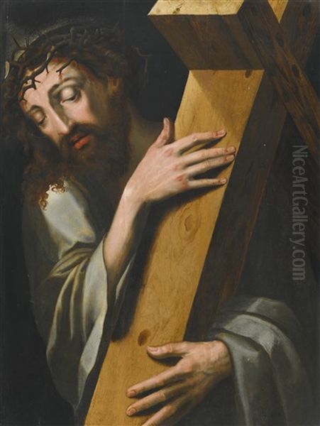 Christ Carrying The Cross Oil Painting by Michiel Coxie the Elder