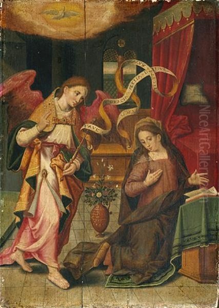 The Annunciation Oil Painting by Michiel Coxie the Elder