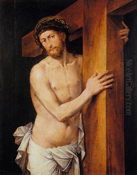 Le Christ Portant Sa Croix Oil Painting by Michiel Coxie the Elder