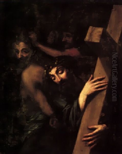 Christ Bearing The Cross Oil Painting by Michiel Coxie the Elder