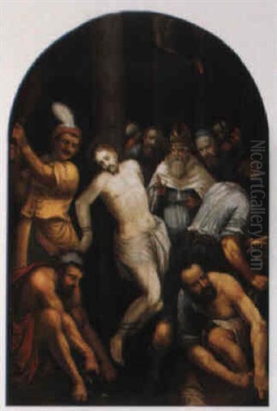 The Flagellation Of Christ Oil Painting by Michiel Coxie the Elder