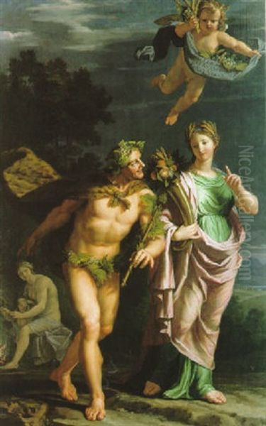 Sine Cerere Et Baccho Friget Venus Oil Painting by Noel Coypel the Elder