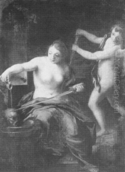 Venus And Cupid In Vulcan's Forge Oil Painting by Noel Coypel the Elder