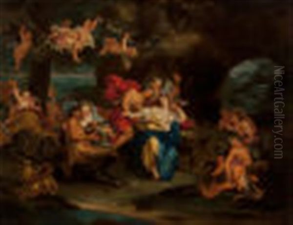 Bacchus And Ariadne On The Isle Of Naxos Oil Painting by Antoine Coypel