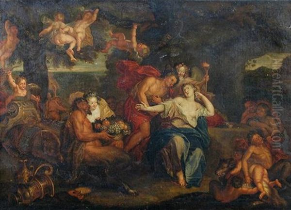 Bacchus And Ariadne On Naxos Oil Painting by Antoine Coypel