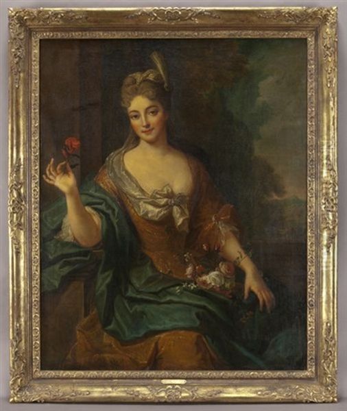 Portrait Of A Lady Oil Painting by Antoine Coypel