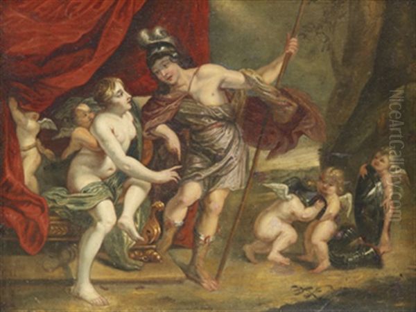 Venus, Mars Och Cupido Oil Painting by Antoine Coypel