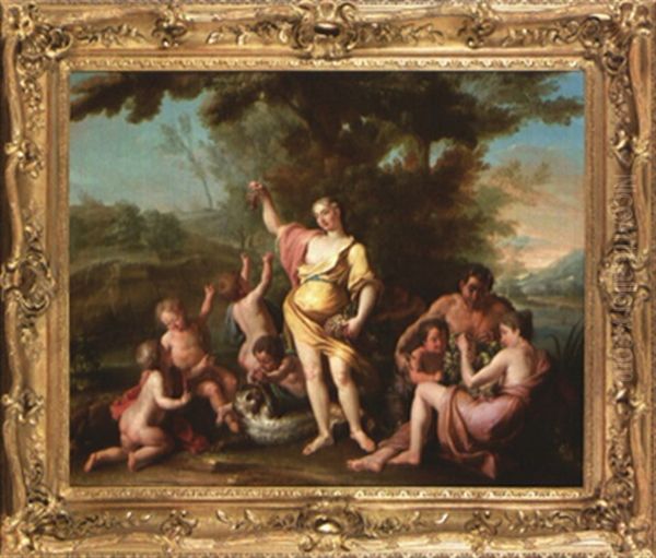 L'education De Bacchus Ou L'automne Oil Painting by Antoine Coypel