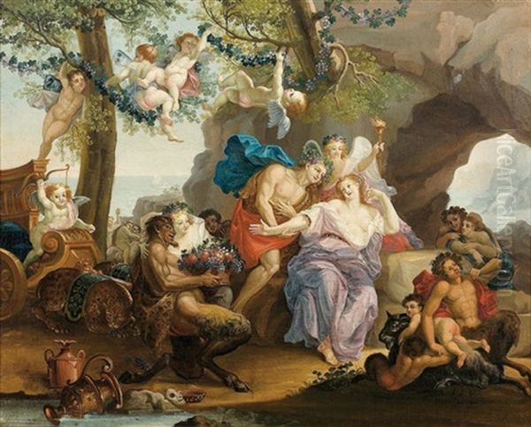 Bacchus Et Ariane Dans L'ile De Naxos Oil Painting by Antoine Coypel