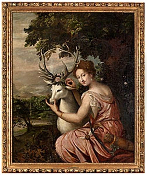 Jaktgudinnan Diana Oil Painting by Antoine Coypel